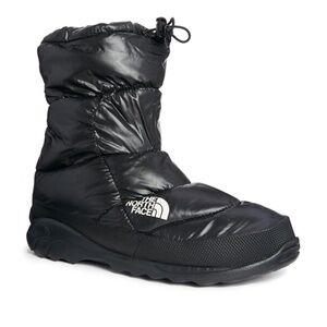 North Face Nuptse Bootie II Black Winter Boots Mens Snow Boots Pull On SZ13